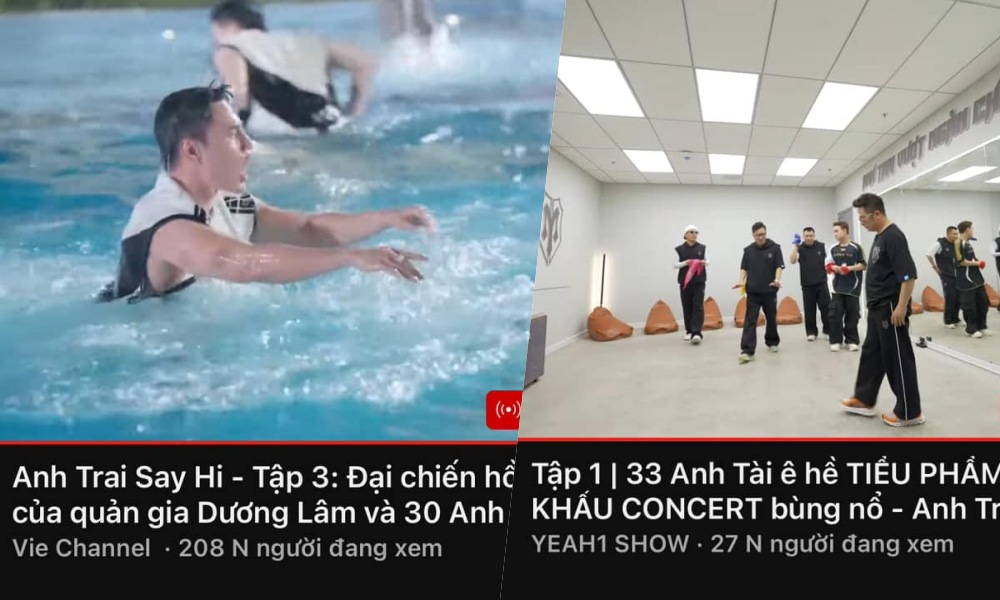 Khán giả tranh cãi khi so sánh lượt xem trên Youtube của 2 chương trình. Ảnh: Cắt từ video.