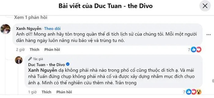 Nhiều người phản ứng trước những hình ảnh chụp ảnh trên mái nhà cổ Hội An của ca sĩ Đức Tuấn. Ảnh chụp màn hình